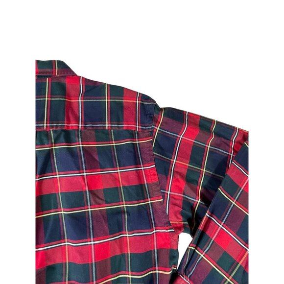 John Ashford Sport Long Sleeve Shirt Men's M Red Plaid Button Down Cotton - Picture 7 of 8